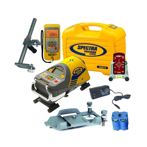 Spectra Precision DG613 Red Beam Pipe Laser, Vertical Pole Assembly Package (Metric) - DG613-6 - Titan Tools Direct