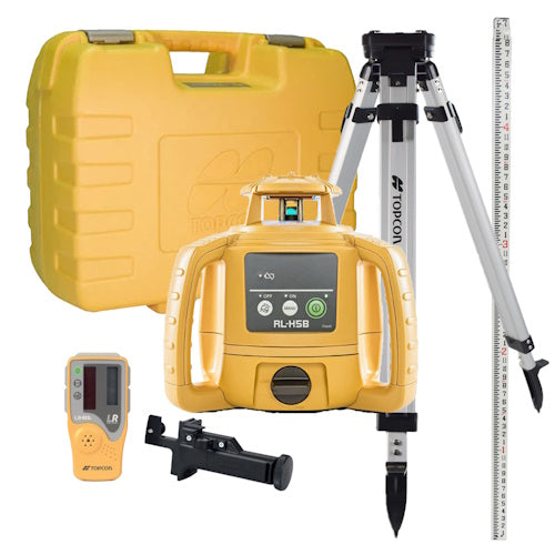 Topcon RL-H5B Laser Kit w/ Tripod & 13' Fiberglass Grade Rod in Inches - 1035256-01 - Titan Tools Direct