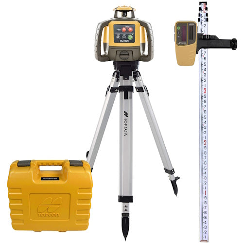 Topcon RL-H5A Self-Leveling Laser PS.RB Kit w/ LS-80X Receiver, Rechargeable Batteries, 13ft Grade Rod, and Tripod - (2 Options Available)