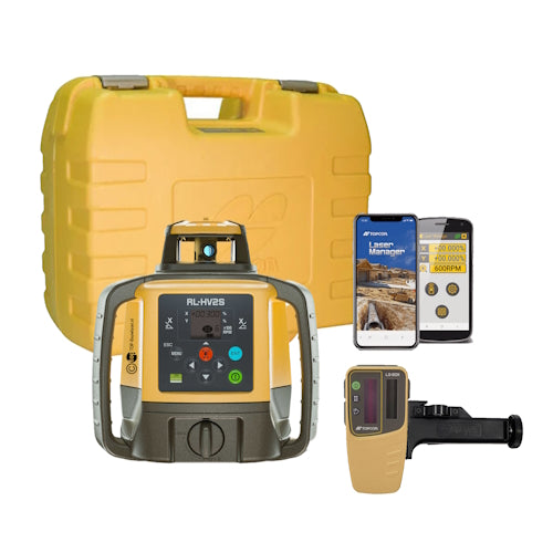 Topcon RL-HV2S Self-Leveling Dual Grade Laser DB Kit with LS-80X Receiver and Alkaline Batteries - 1051612-21 - Titan Tools Direct