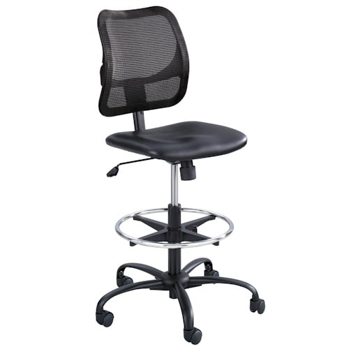 Safco Vue Extended-Height Chair, Black Vinyl - 3395BV