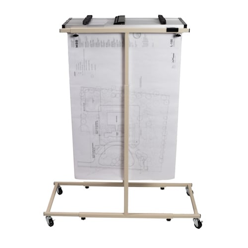 Titan Tools Bundle - Premium Mobile Plan Center Blueprint Stand with a Dozen 24" Clamps TTD2860