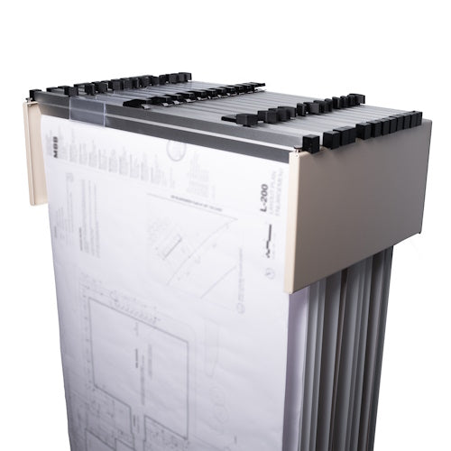 Titan Tools Bundle - Premium Drop-Lift Blueprint Wall Rack with a Dozen 42" Clamps TTD2867