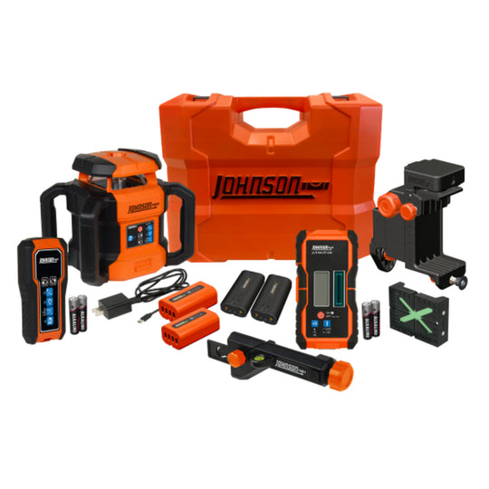 Johnson Level GreenBrite Dual Slope Rotary Laser Kit - JRT300-GNHV-K