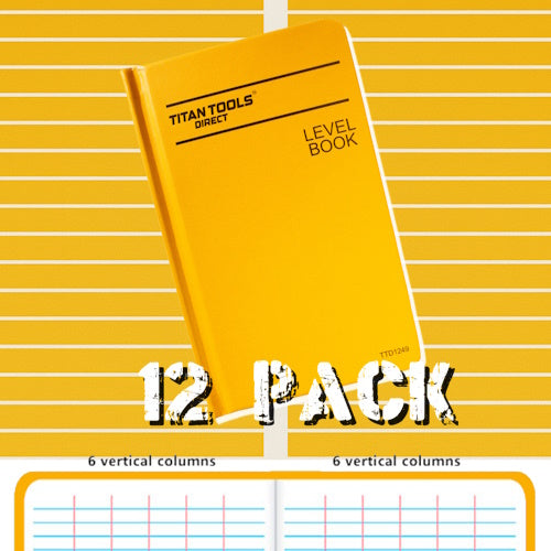 Titan Tools Level Book Bundle 7" x 4", 6 Vertical Columns & 6 Vertical Columns - (3 Options Available)