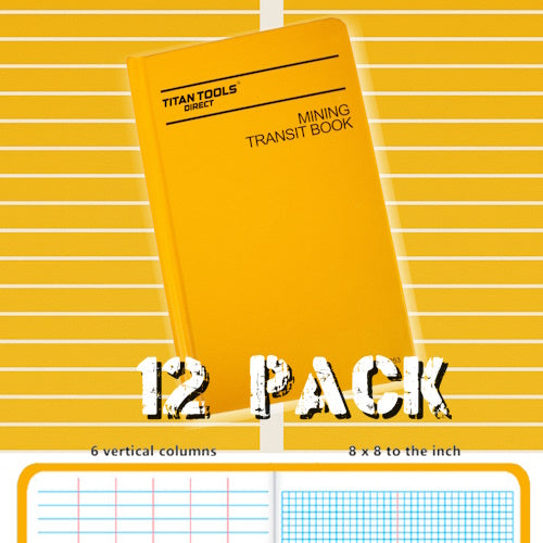 Titan Tools Mining Transit Book Bundle 8" x 4", 6 Vertical Columns & 8x8 per Inch Grid - (3 Options Available)