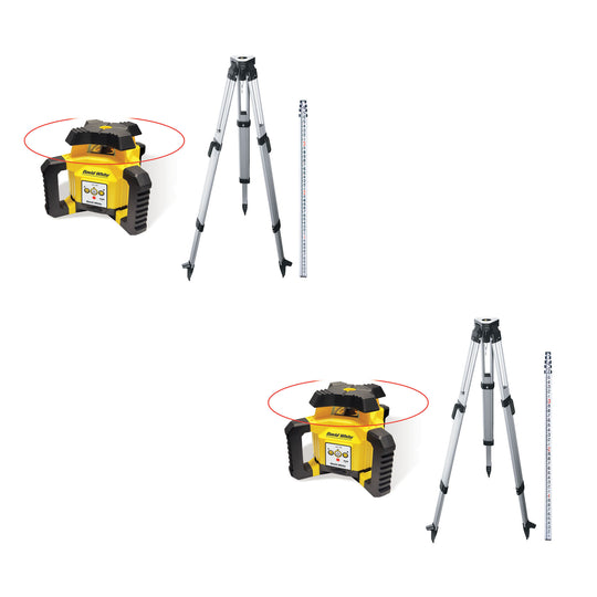 David White Horizontal Rotary Laser Kit w/ Tripod and Grade Rod - (2 Options Available)