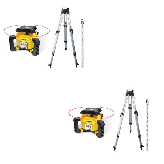 David White Horizontal / Vertical Rotary Laser Kit w/ Tripod and Grade Rod - (2 Options Available)