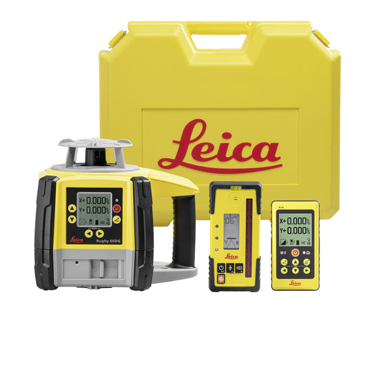 Leica Rugby 60DG Horizontal-Vertical, Full-Auto Dual Slope Laser Kits w/ RE105B Receiver & RC60 Remote - (2 Options Available)