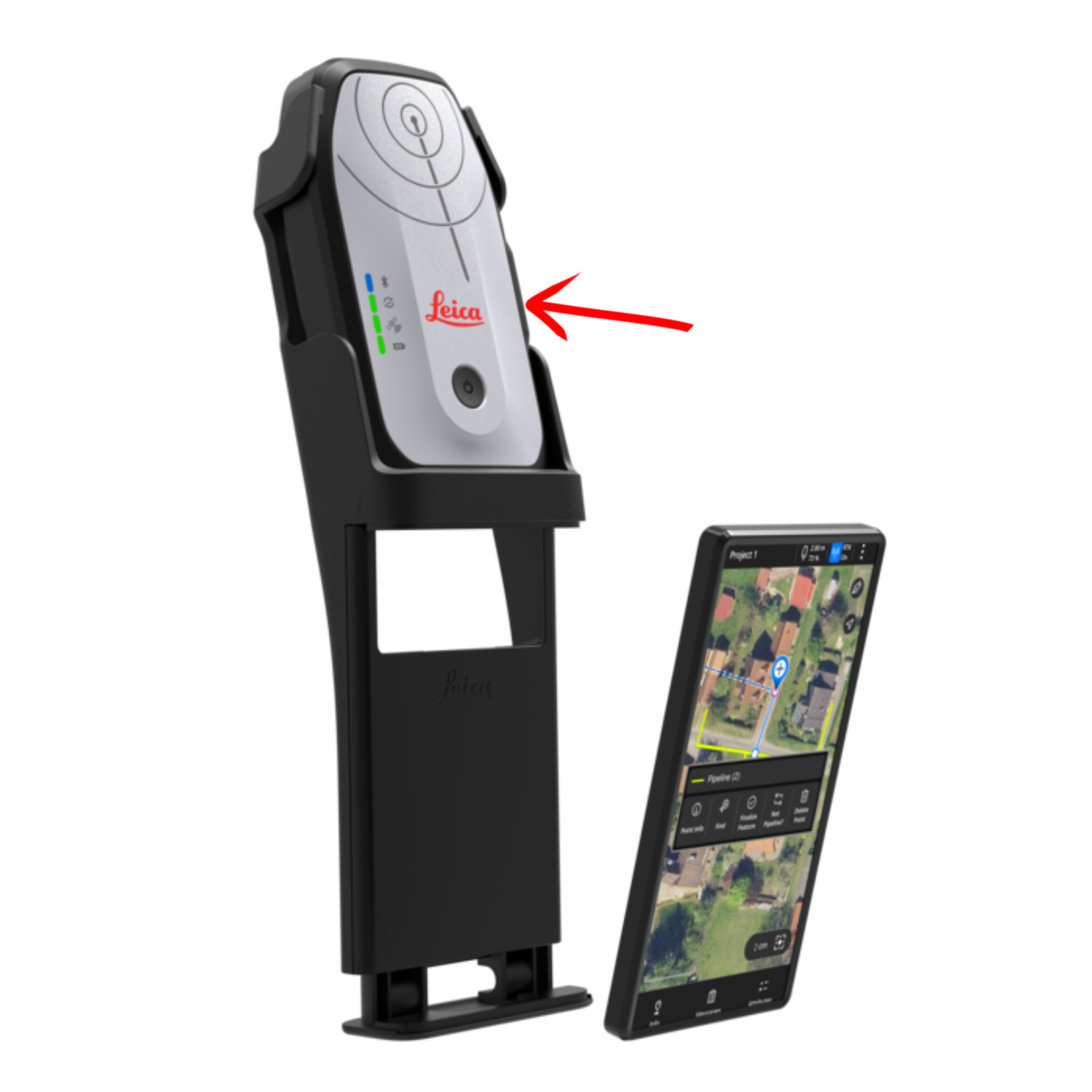 FLX100-Smart-Antenna-Survey-Pole-for-Leica-DSX-Utility-Detection