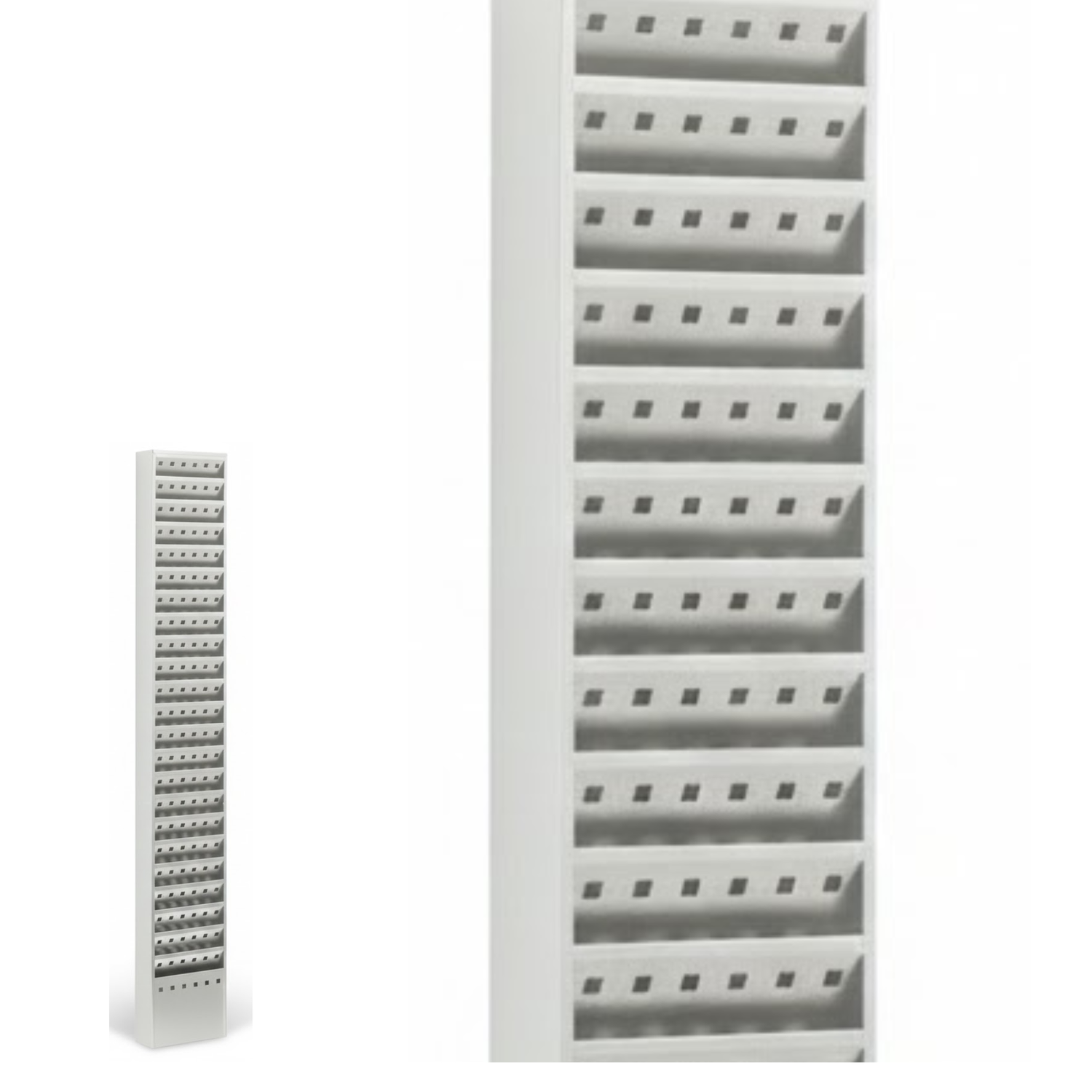 Gray-metal-wall-mount-magazine-rack-23-pockets-Safco-4322GR-brochure-holder