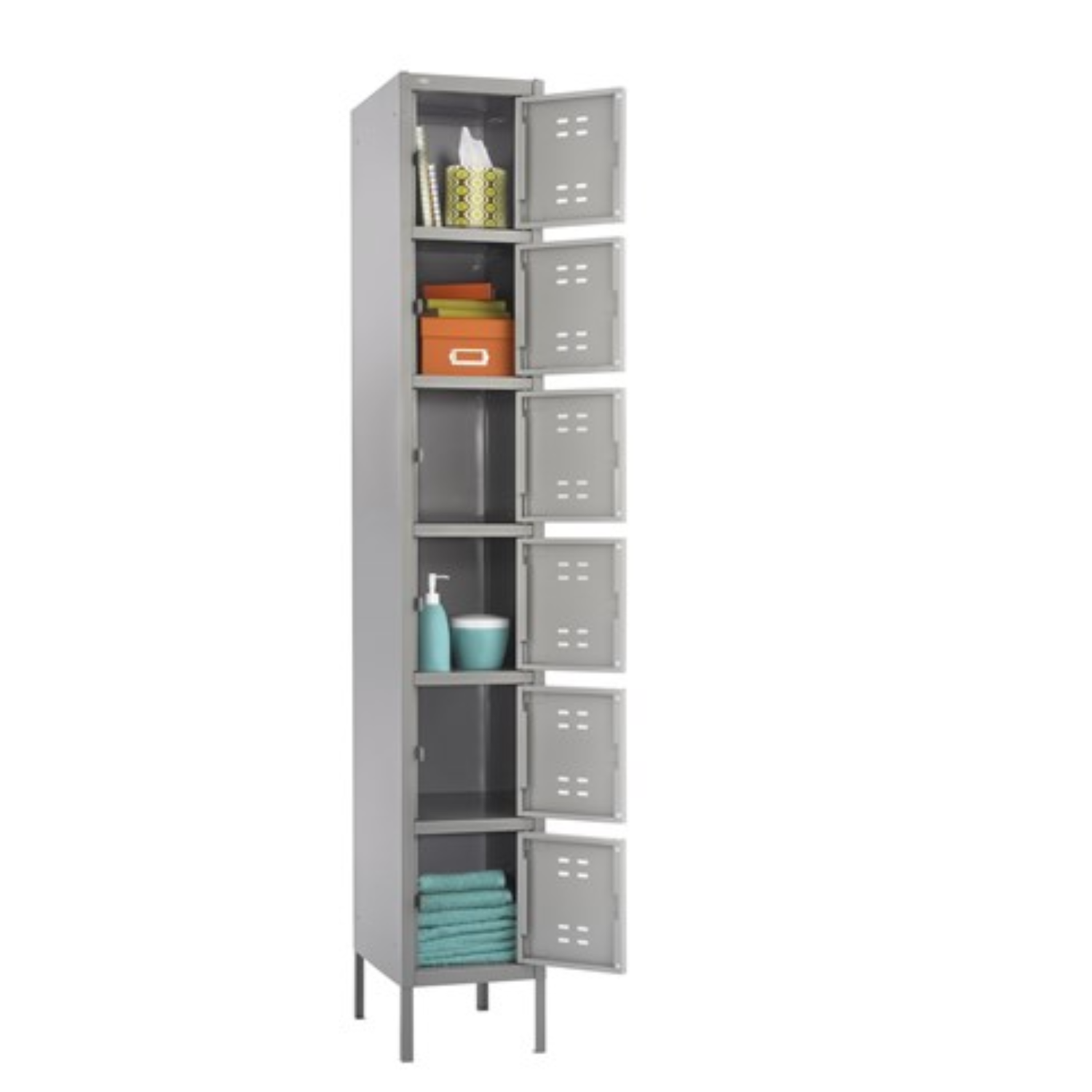 Gray-safco-5524GR-box-style-locker-multi-compartment-storage