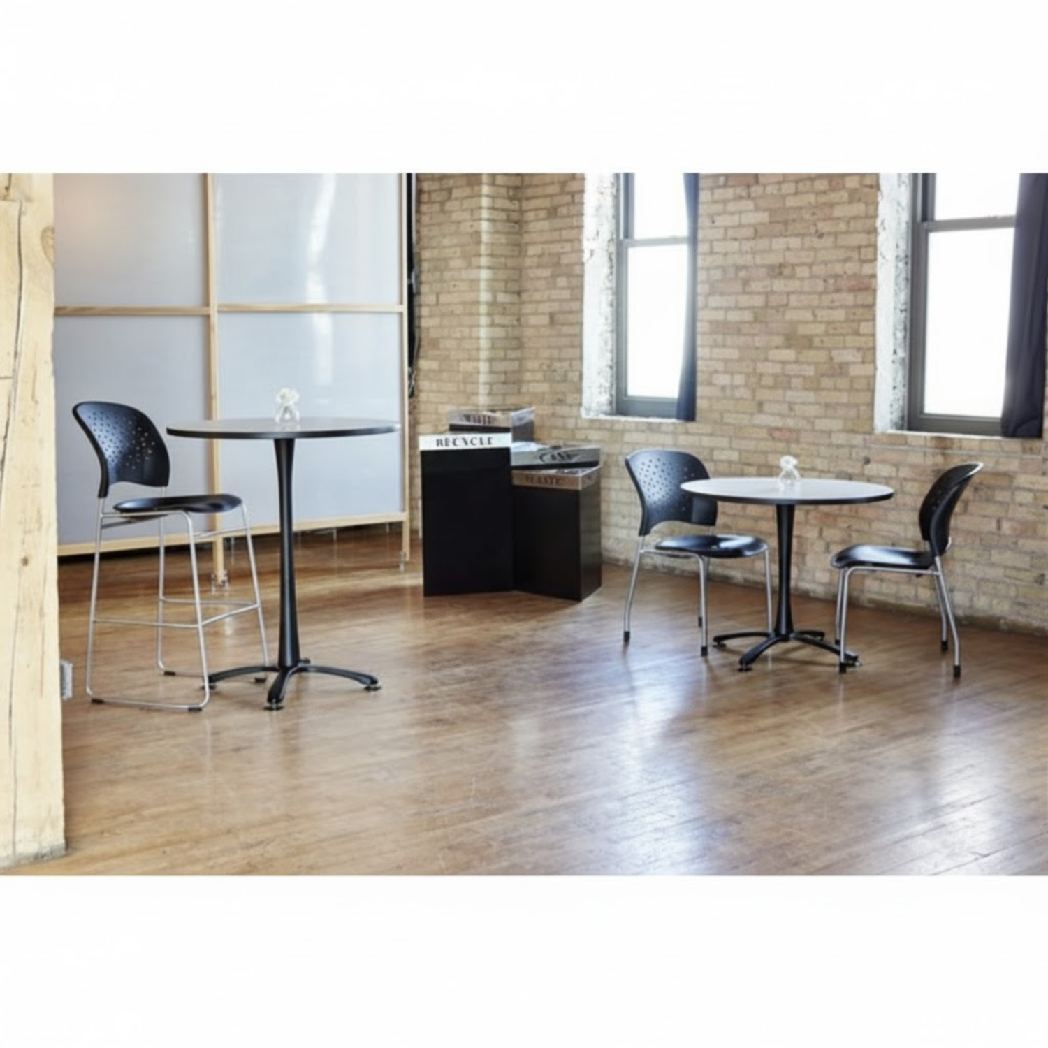 Heavy-Duty-Black-Trifecta-Waste-Base-Unit-38in-for-Public-Areas