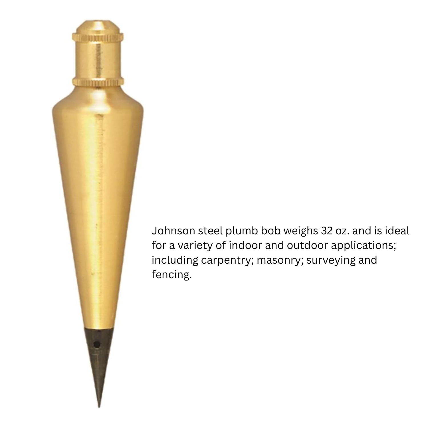 Johnson-Level-Brass-Plumb-Bob-32oz-Model-132