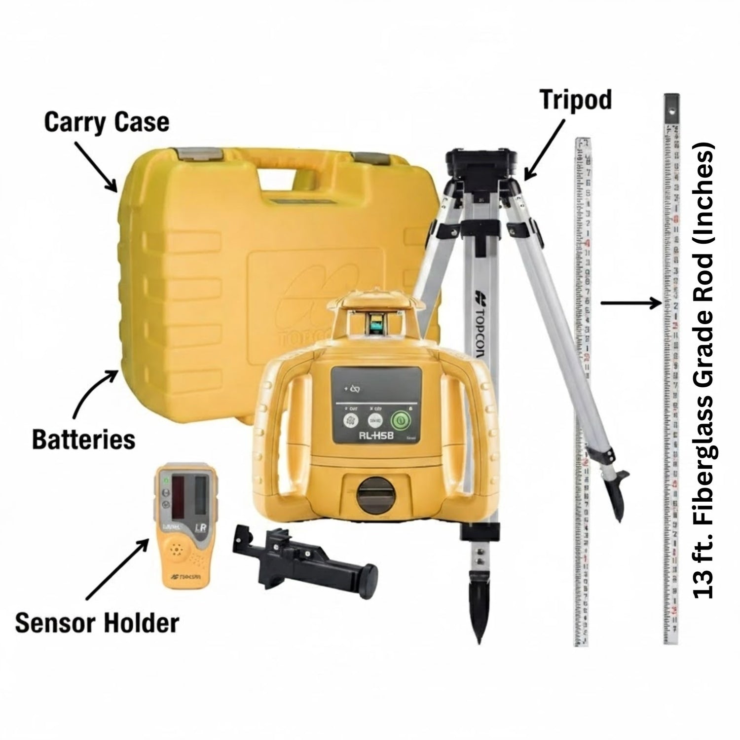Long-range-RL-H5B-Topcon-laser-level-kit-tripod-LS-80L-detector