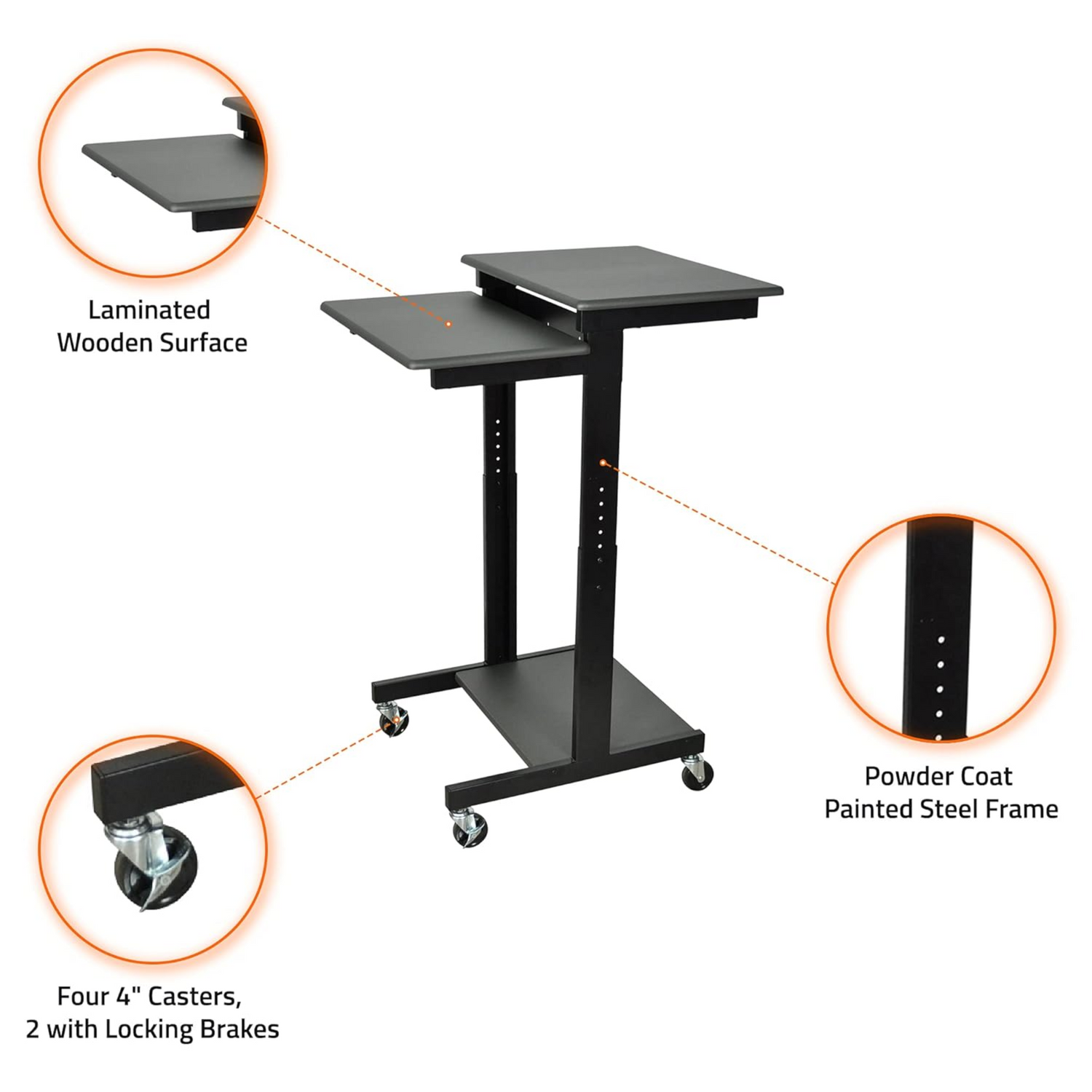 Luxor-PS3945-workstation-cart-with-mobile-design