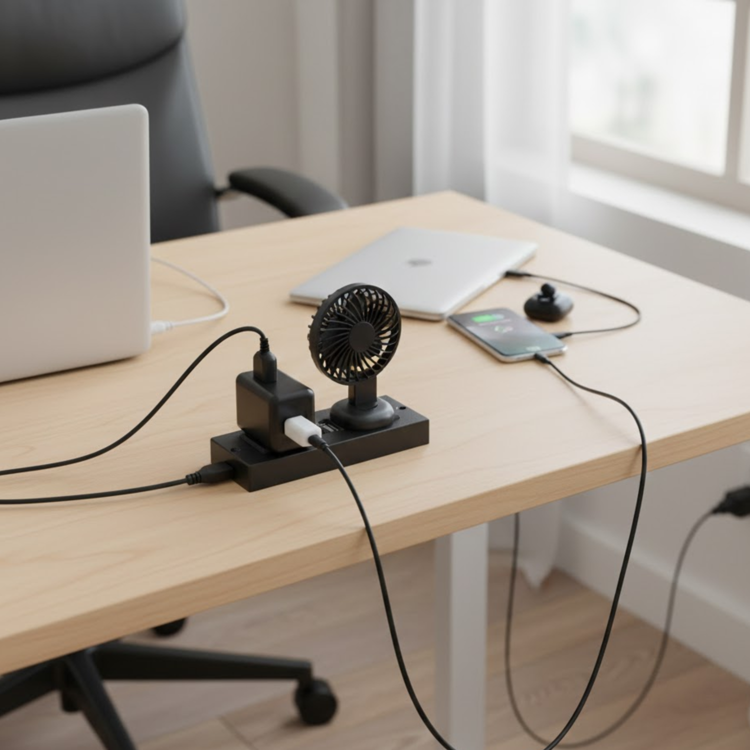 MRPMBLK-Safco-Power-Module-Black-2-AC-Outlets-2-USB-charging-ports-conference-table