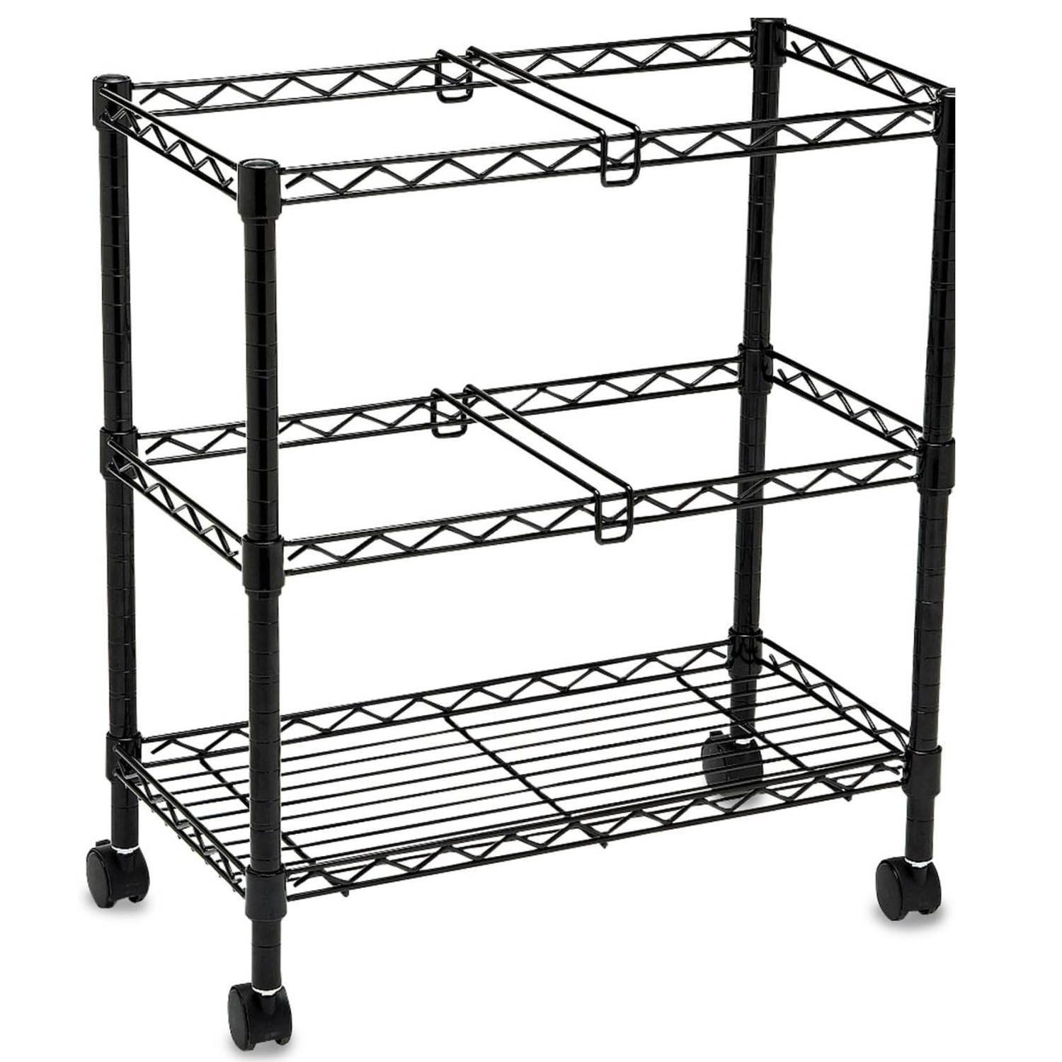 Mobile-Filing-Cart-Safco-2-Tier-Black-Office-Storage-with-Wheels