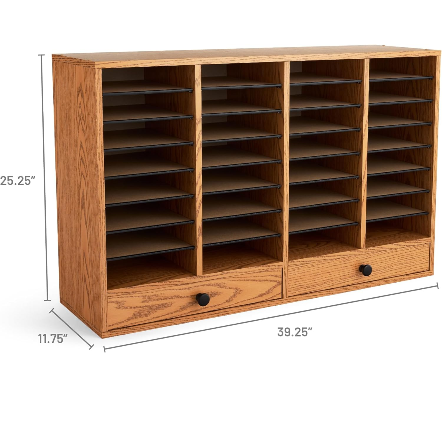 Office-document-management-system-32-compartments-drawers-medium-oak-wood-Safco