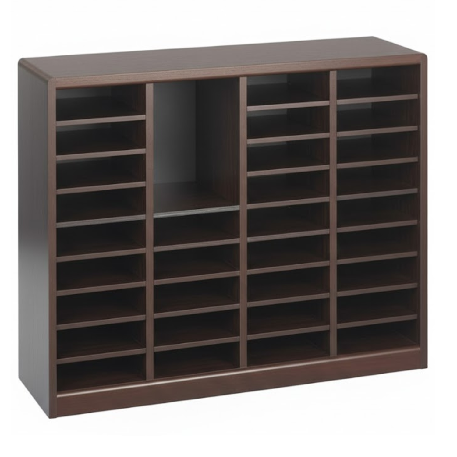Office-document-sorter-36-sections-wood-mahogany-Safco-literature-rack