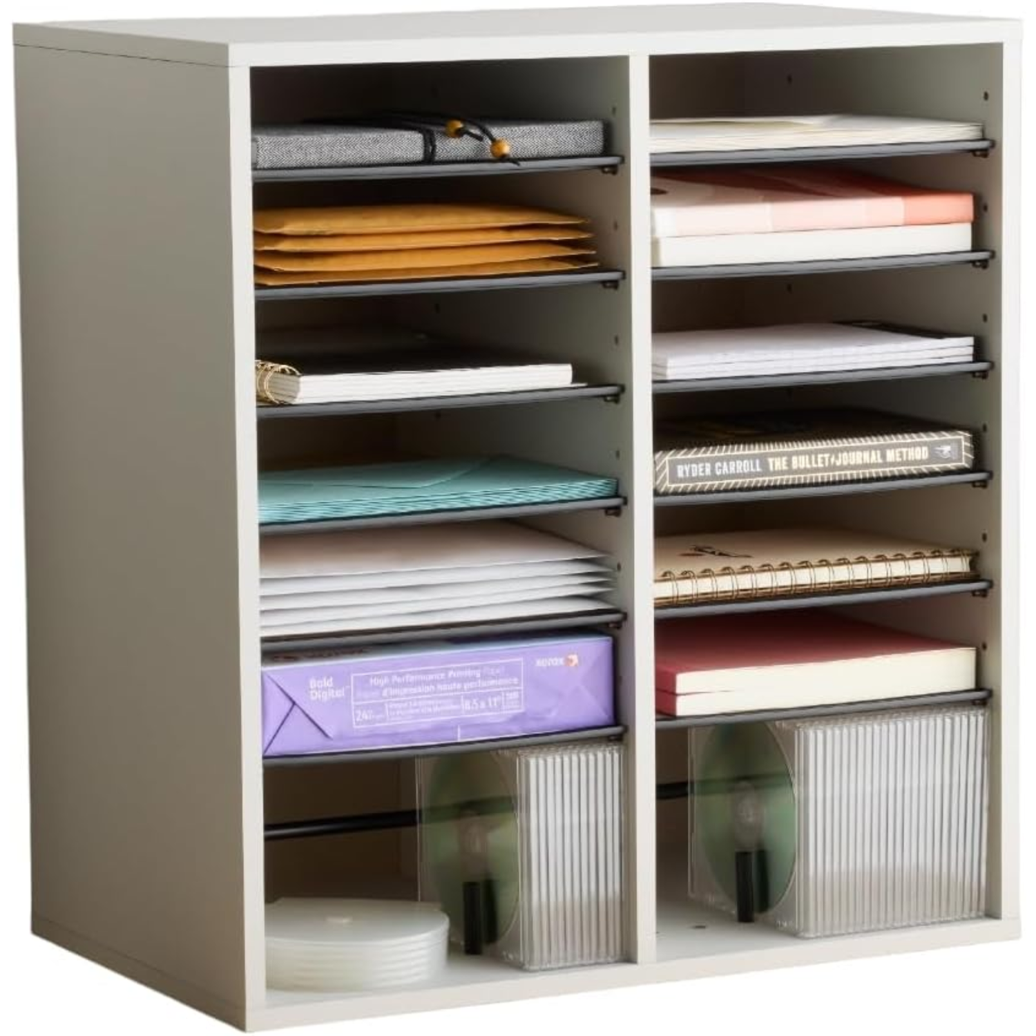 Office-filing-cabinet-16-sections-gray-wood-sorter-Safco-desktop