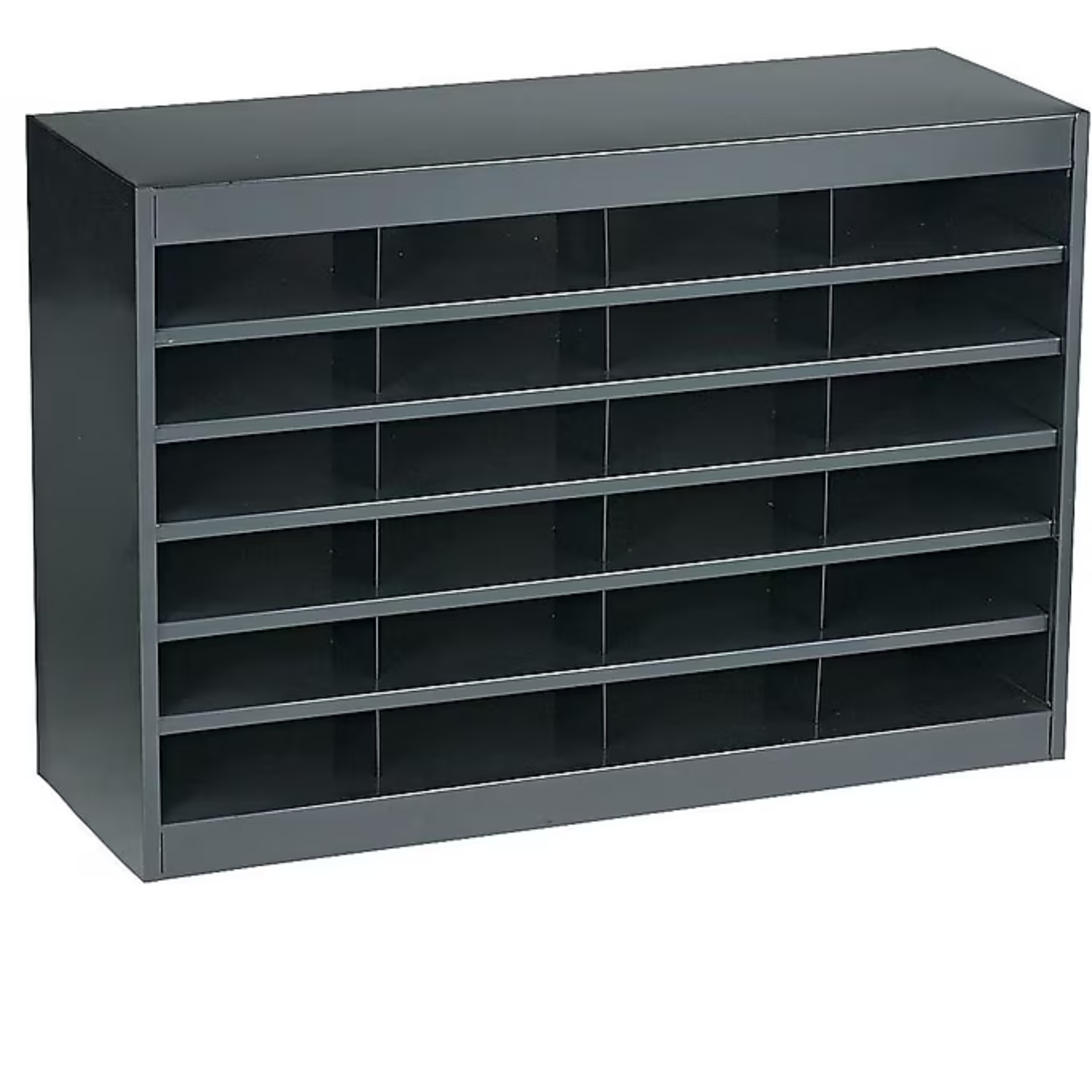 Office-mail-sorter-cabinet-24-sections-black-Safco-E-Z-Stor-filing