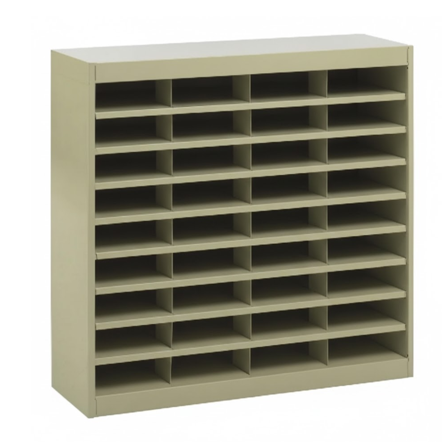 Office-mail-sorter-cabinet-36-sections-paperboard-Tropic-Sand-Safco-9221TSR