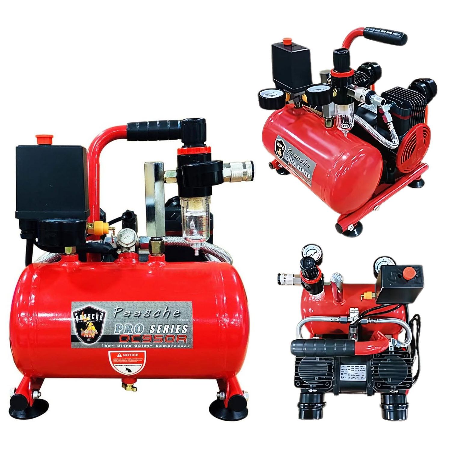 Paasche-AirBrush-DC950R-1-H-Oil-less-Compressor-with-Tank