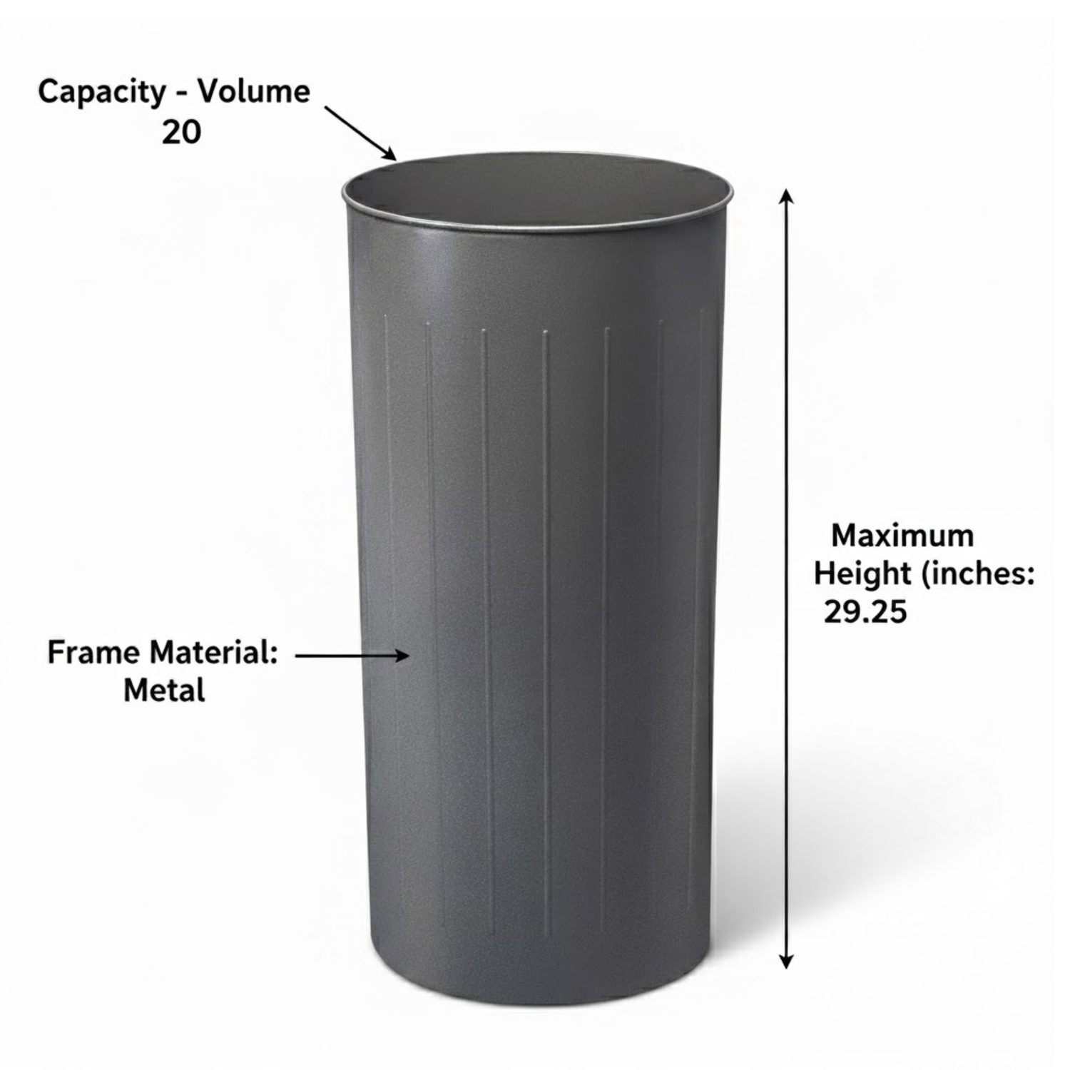 Round-Safco-Trash-Can-Set-of-3-Charcoal-Model-9610CH