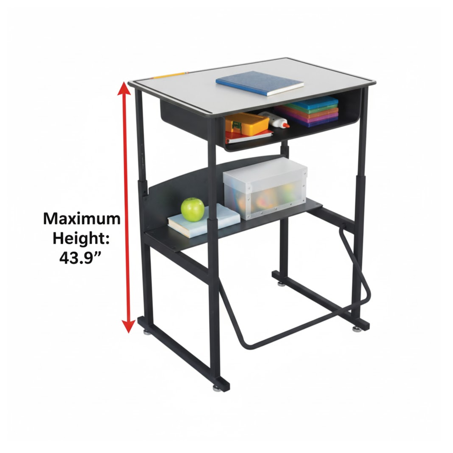 Safco-1202BE-AlphaBetter-Desk-28x20-beige-top-and-under-desk-book-box-storage