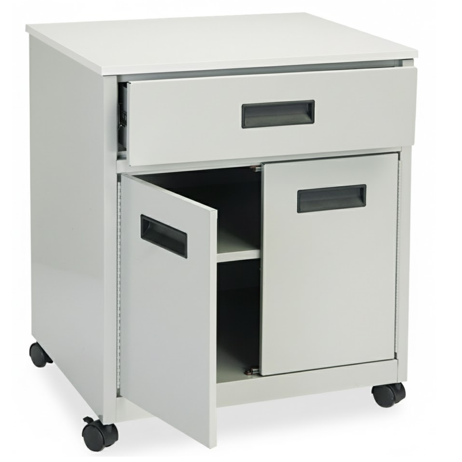 Safco-1870gr-gray-mobile-printer-stand-with-storage-drawer