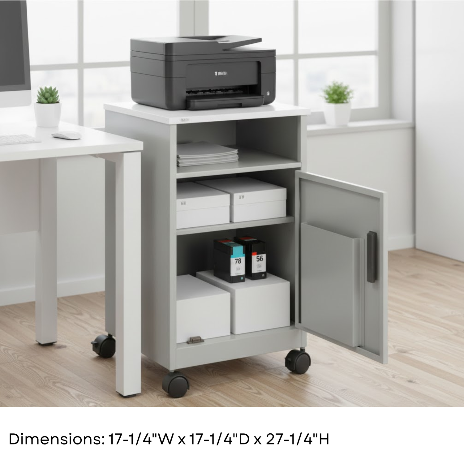 Safco-1871gr-mobile-printer-stand-compact-gray-steel