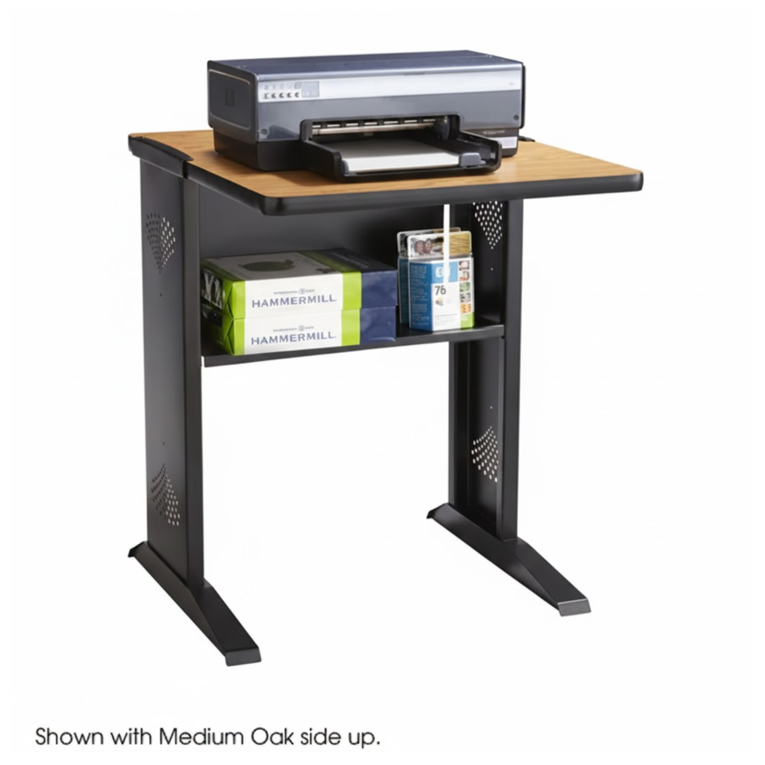 Safco-1934-Mobile-Printer-Stand-with-Reversible-Laminate-Top-on-Casters