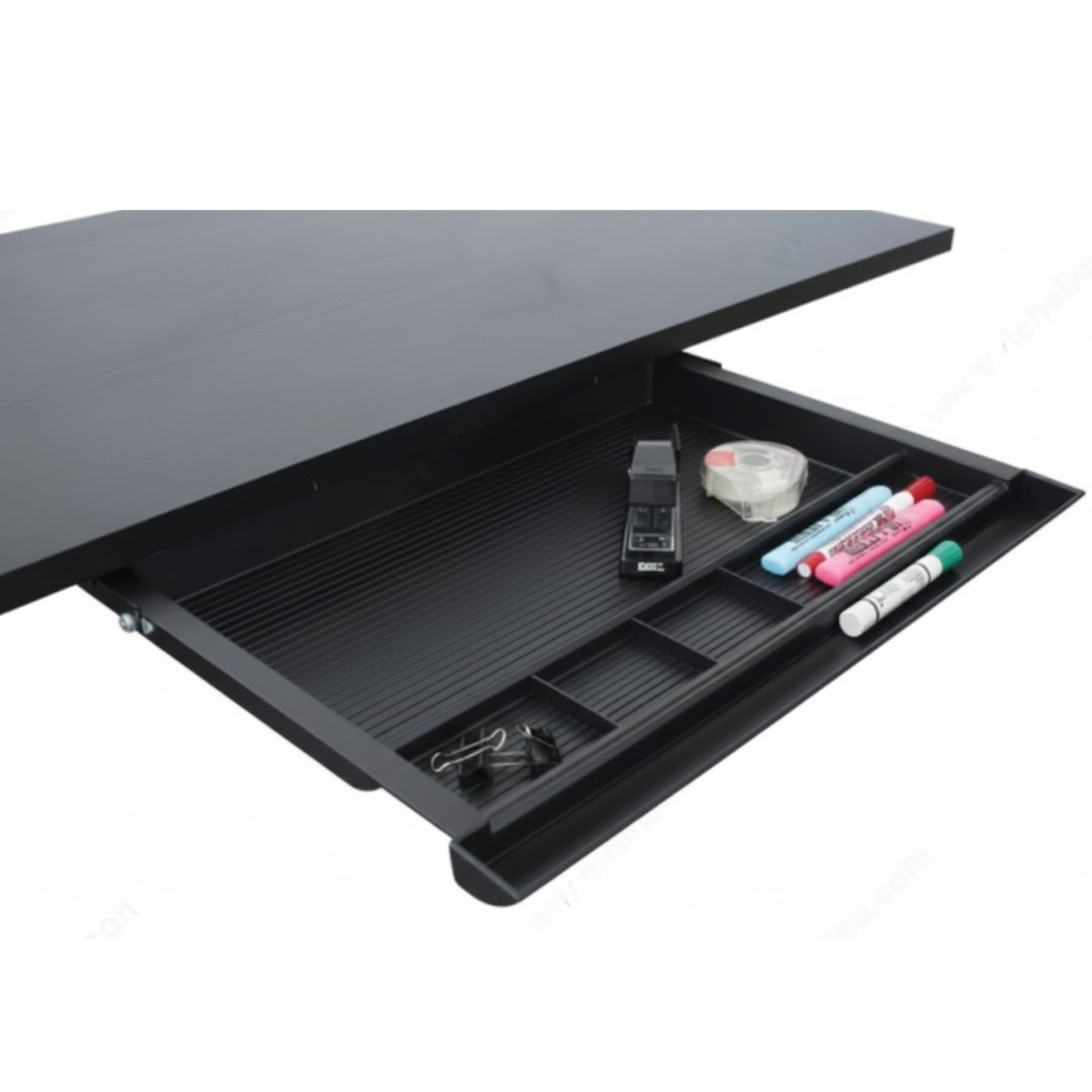 Safco-19400-Under-Mount-Pencil-Drawer-Black-Plastic-Office-Desk-Organizer