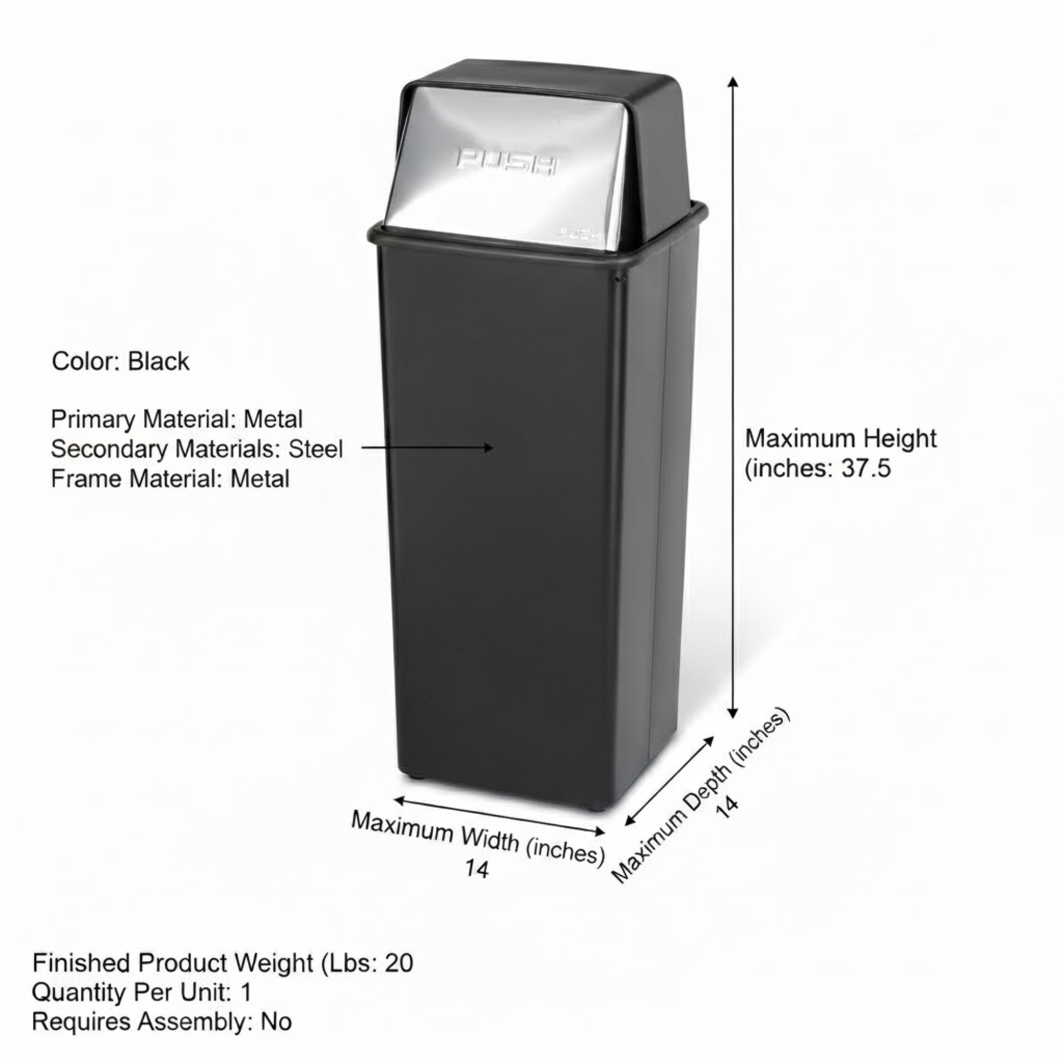 Safco-21-Gallon-Black-Waste-Receptacle-Push-Top-Trash-Can