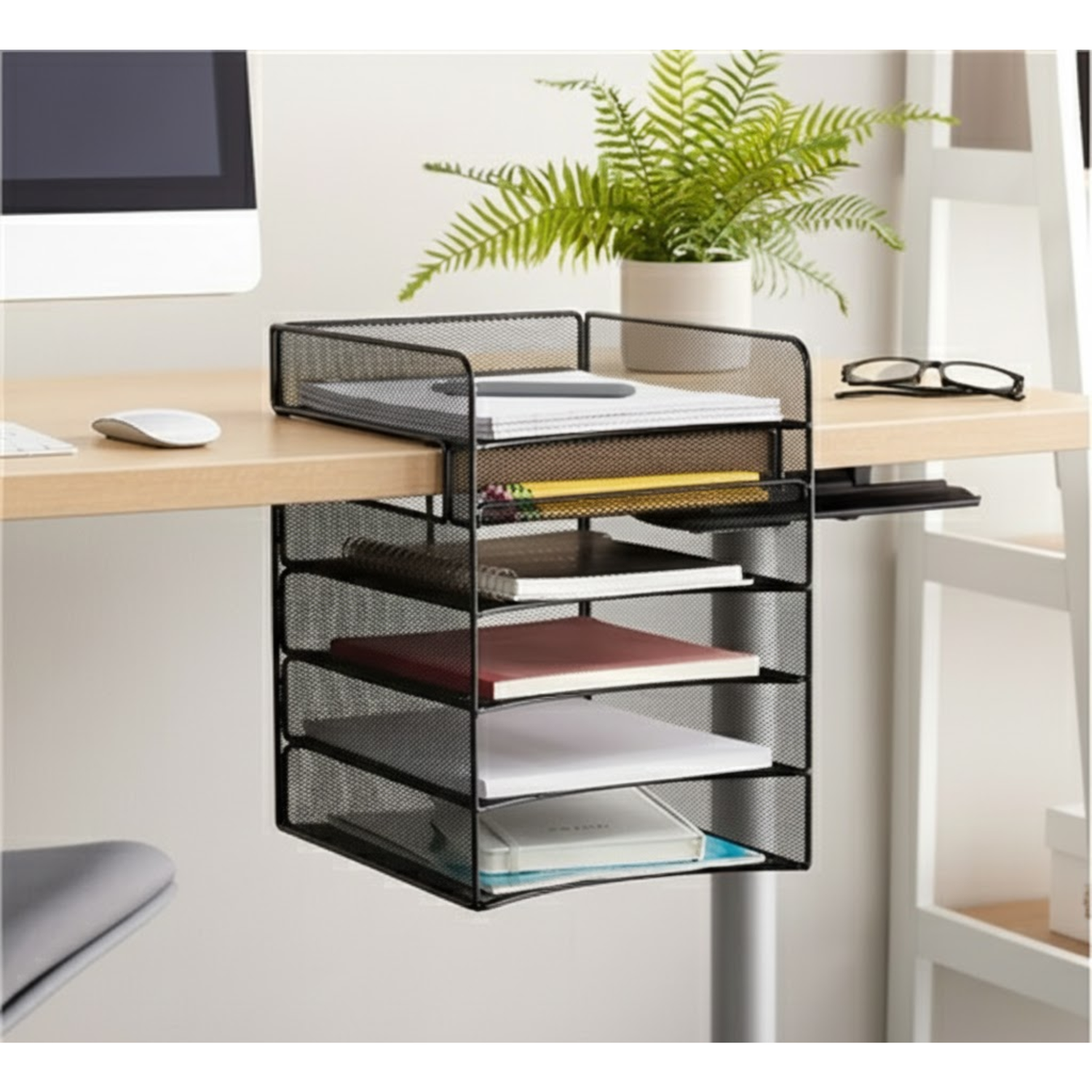 Safco-3240bl-horizontal-under-shelf-hanging-mesh-file-storage