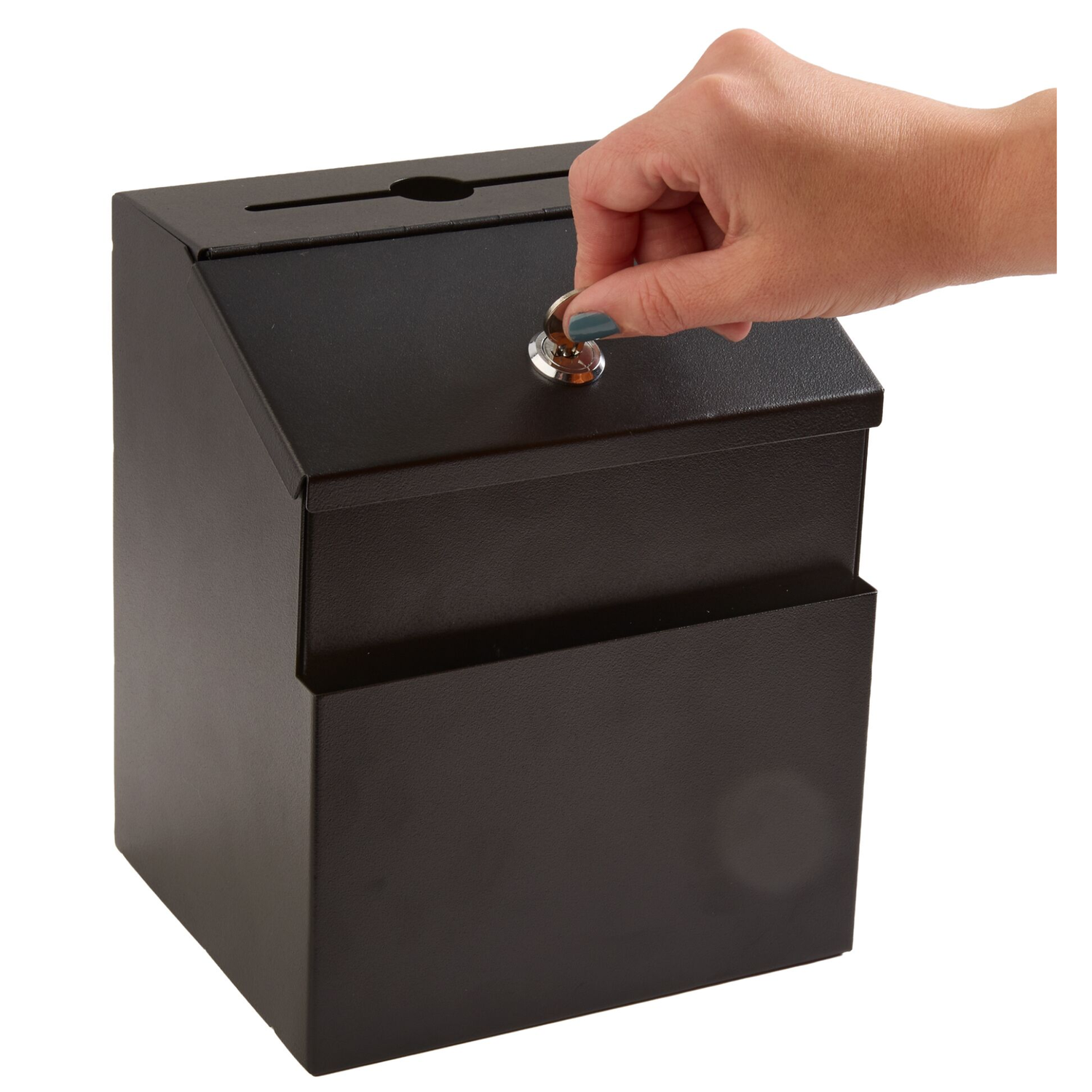 Safco-4232BL-secure-ballot-box-with-built-in-storage-pocket