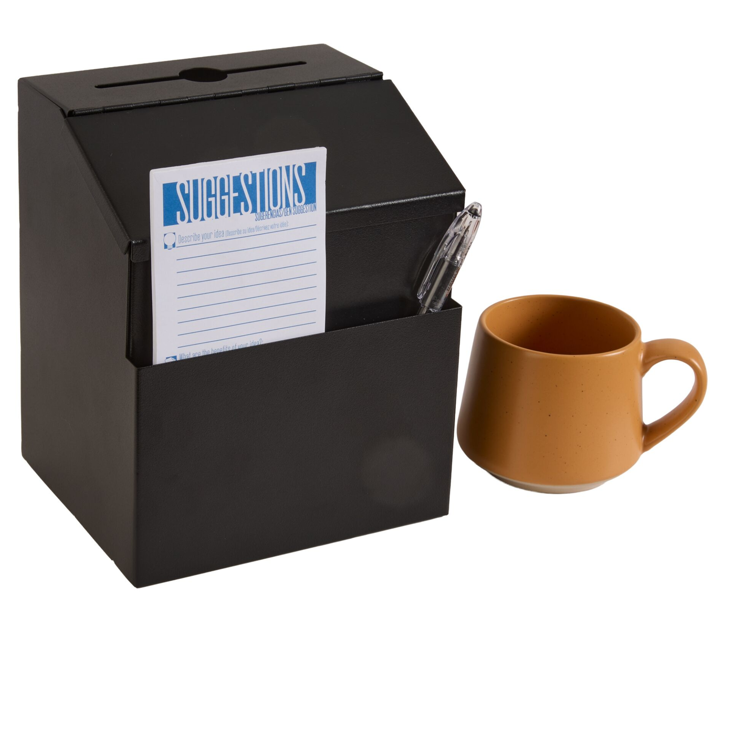Safco-4232BL-wall-mounted-suggestion-box-with-key-lock