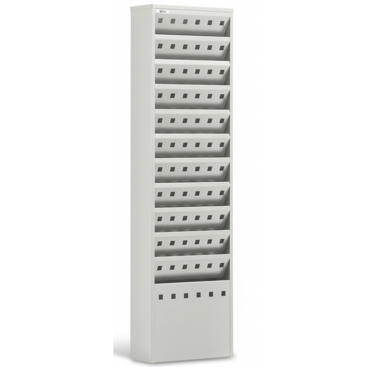 Safco-4321GR-steel-literature-display-rack-for-waiting-room-or-office-11-tiers