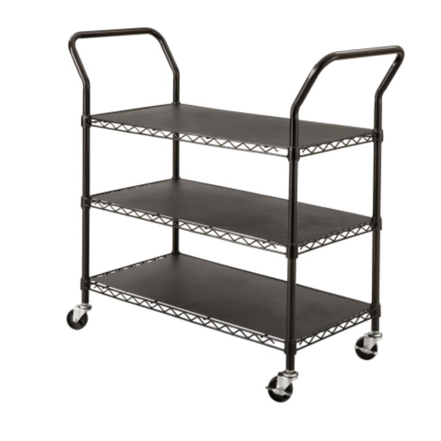 Safco-5338BL-Black-3-Tier-Wire-Shelving-Cart-Commercial-Use