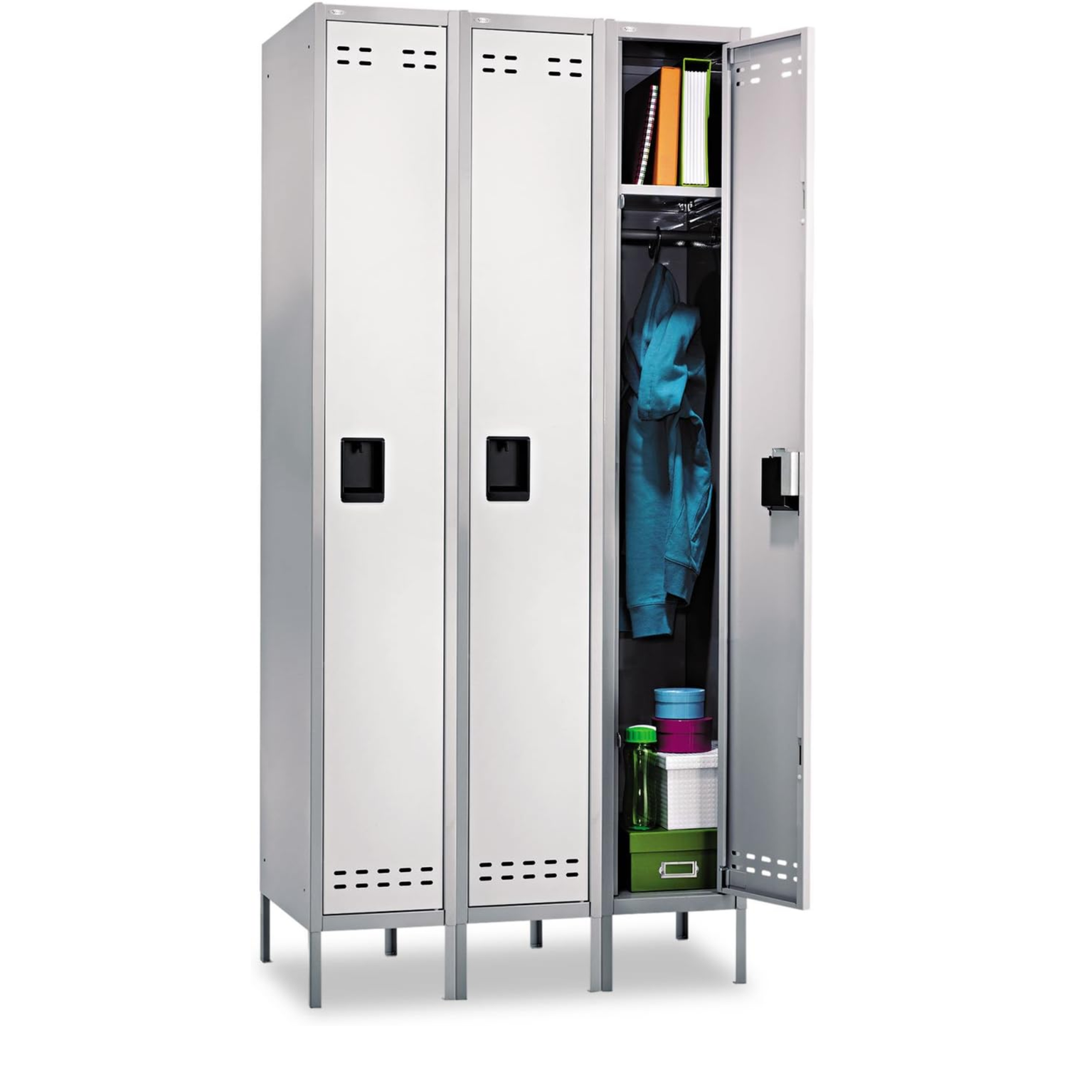 Safco-5525GR-three-column-metal-locker-single-door-per-unit-gray