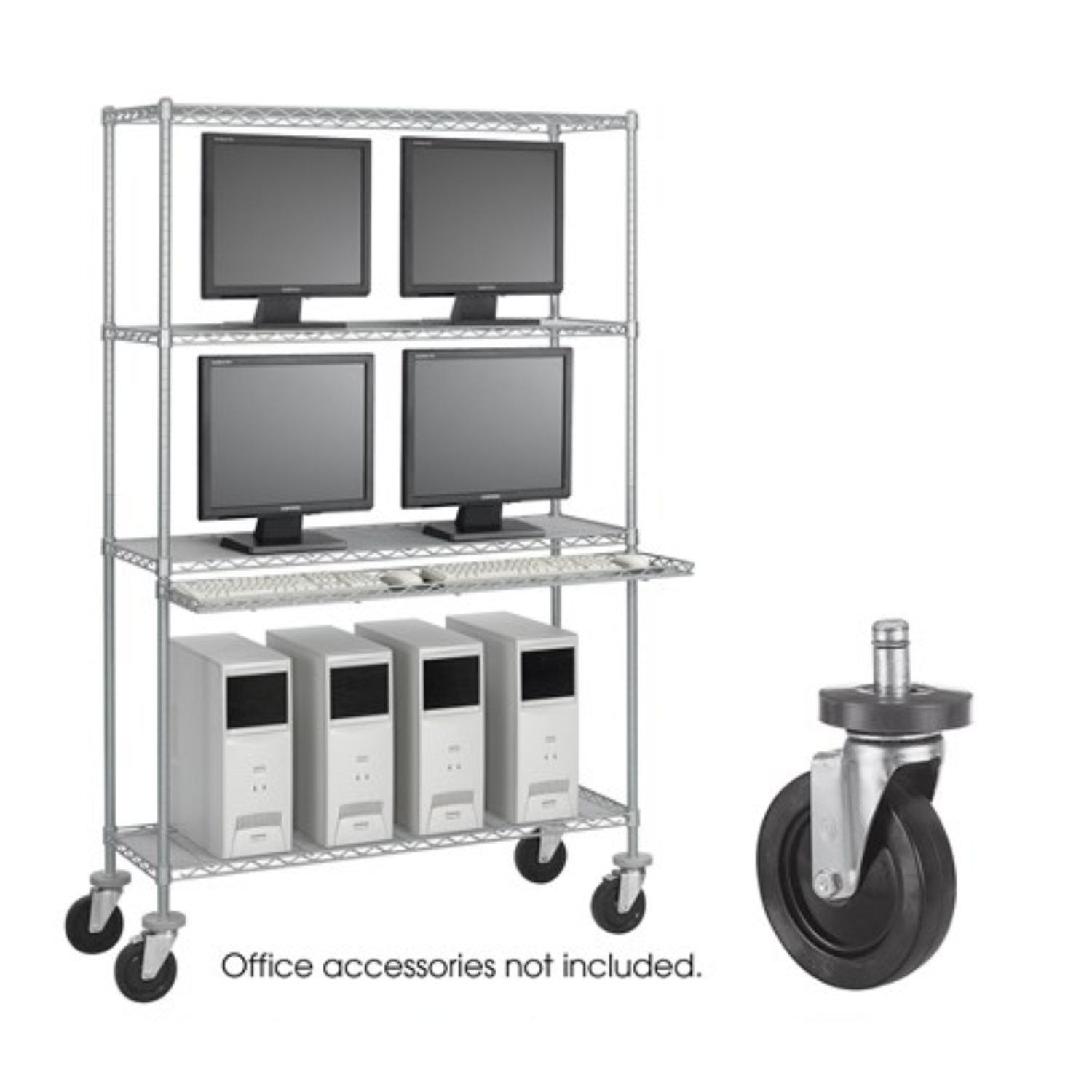 Safco-742-Caster-Kit-for-TechWorks-Corner-Units-locking-and-non-locking