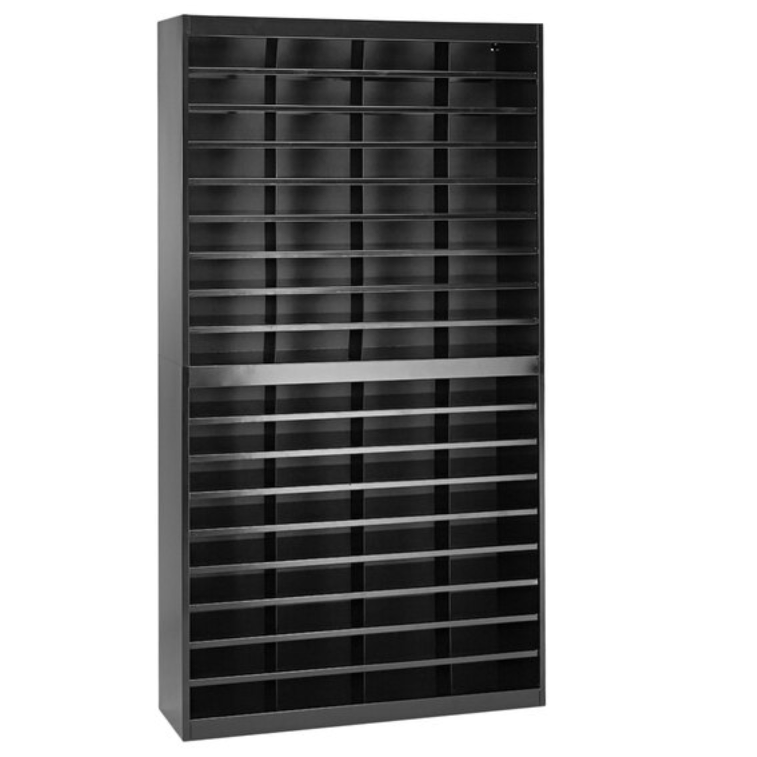 Safco-9241BLR-E-Z-Stor-literature-file-organizer-black-paperboard-mail-center