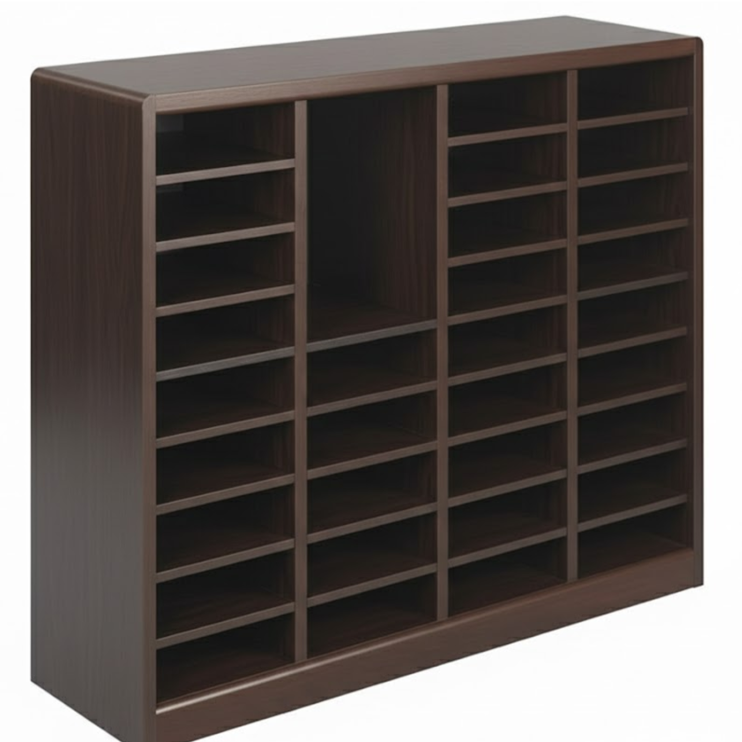 Safco-9321MH-E-Z-Stor-literature-file-organizer-mahogany-desktop-cabinet