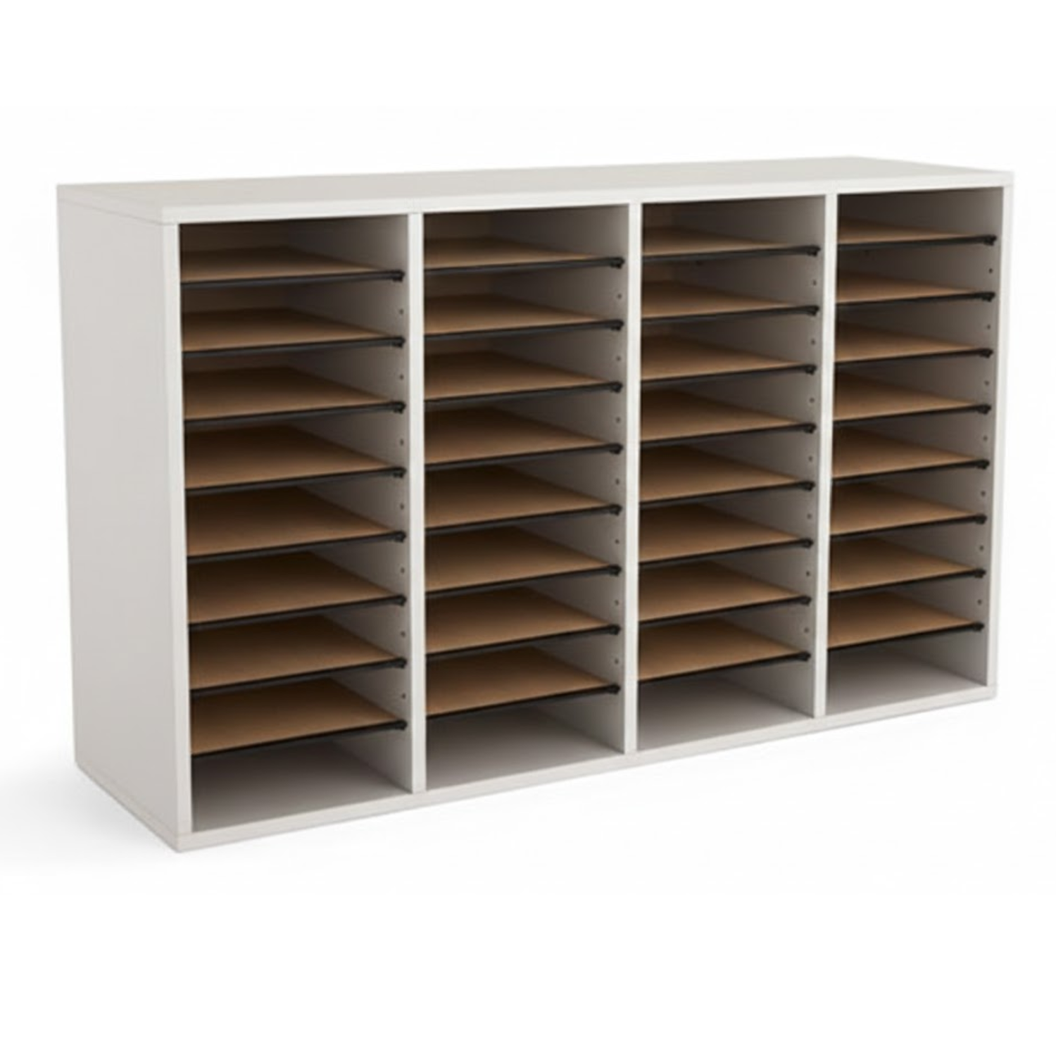 Safco-9424GR-Gray-Wood-Adjustable-Literature-Storage-36-Compartments
