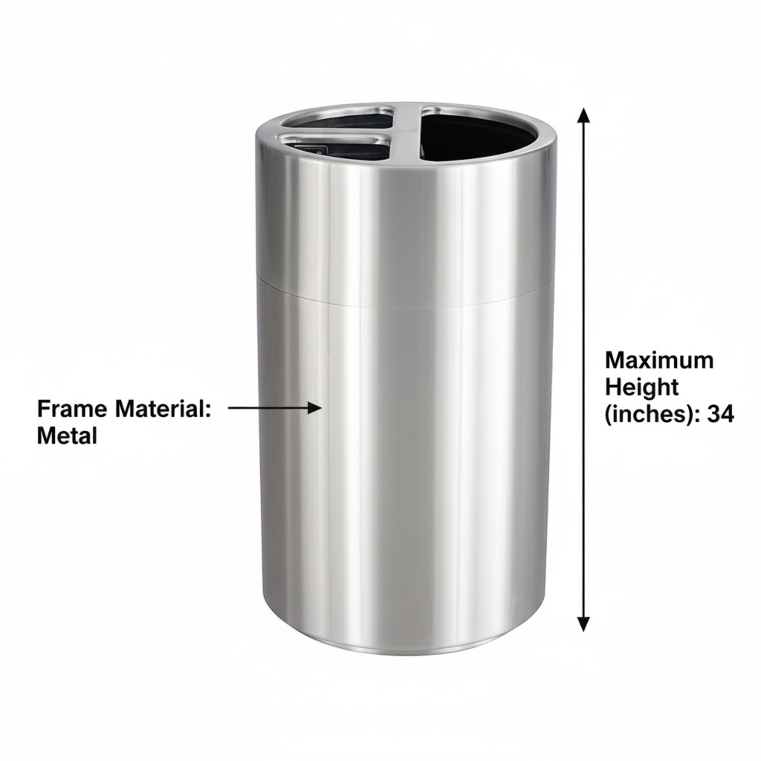 Safco-9941SS-Three-Compartment-Recycler-Office-Lobby-Solution