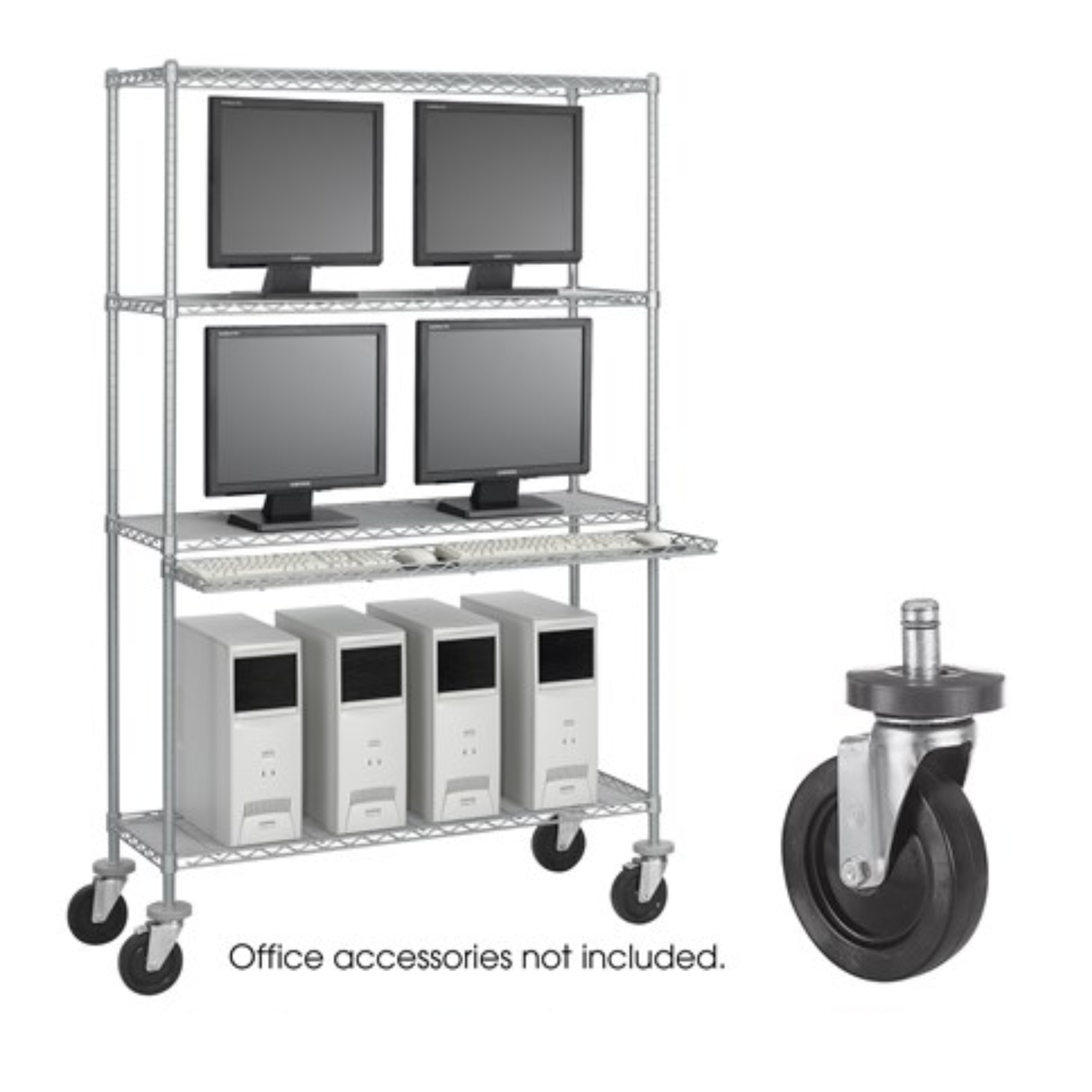 Safco-Caster-Kit-5283-set-of-five-black-swivel-wheels-chair-replacement