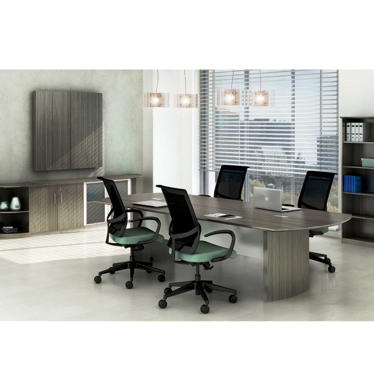 Safco-Medina-12-ft-boardroom-table-mocha-laminate-beveled-edge