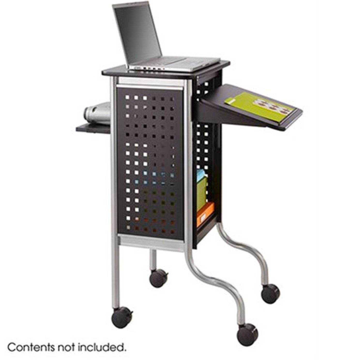 Safco-Scoot-Black-Multimedia-Cart-for-Classroom-Training