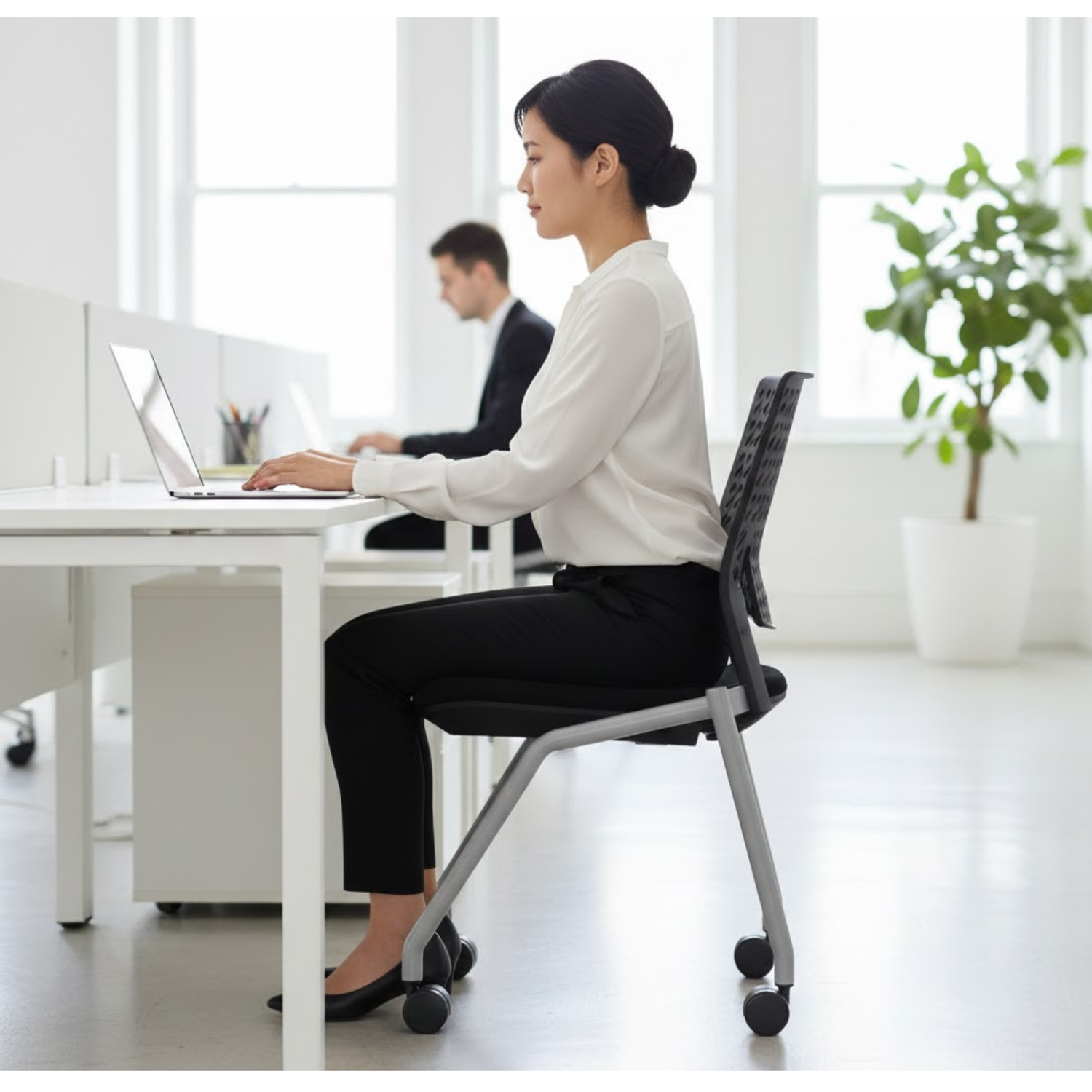 Safco-Thesis-Nesting-Stacking-Chair-Two-Pack-Black-Frame-Flex-Back-Training-Room-KTX2SBBLK
